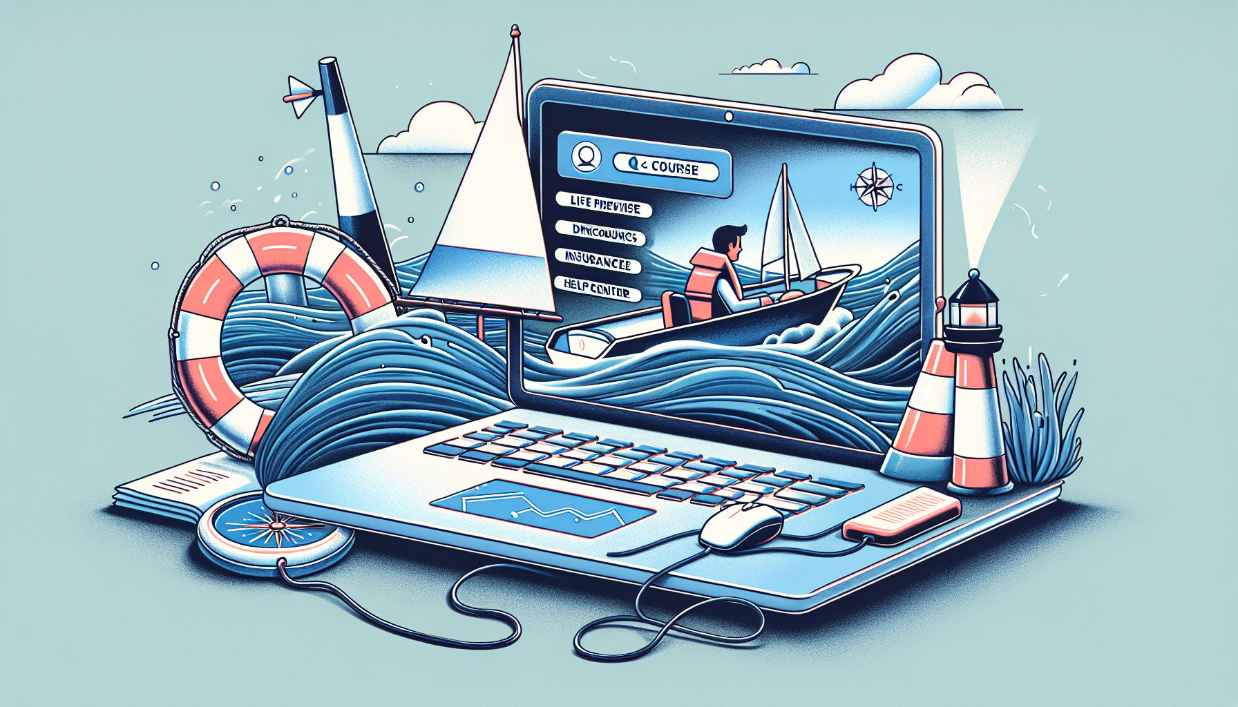 Illustration of benefits of online boating safety courses