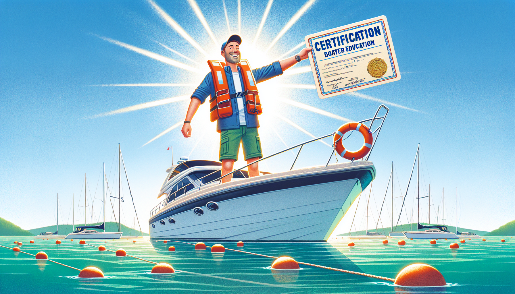 Illustration of receiving boater education certification